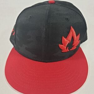Fyre Hat Cap Snap Back Black Red Camouflage Flame Embroidered Mens One Size‎ New